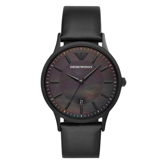 Emporio Armani Men's AR11276 Black Stainless Steel and Leather Watch